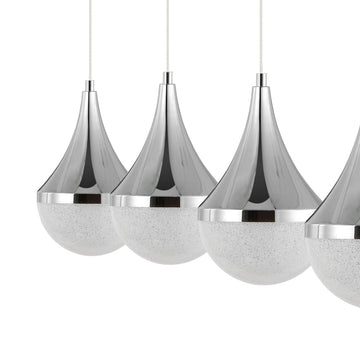 Elyse Teardrop Modern Mid-Century Iron/Acrylic Integrated Linear LED Pendant - JONATHAN Y